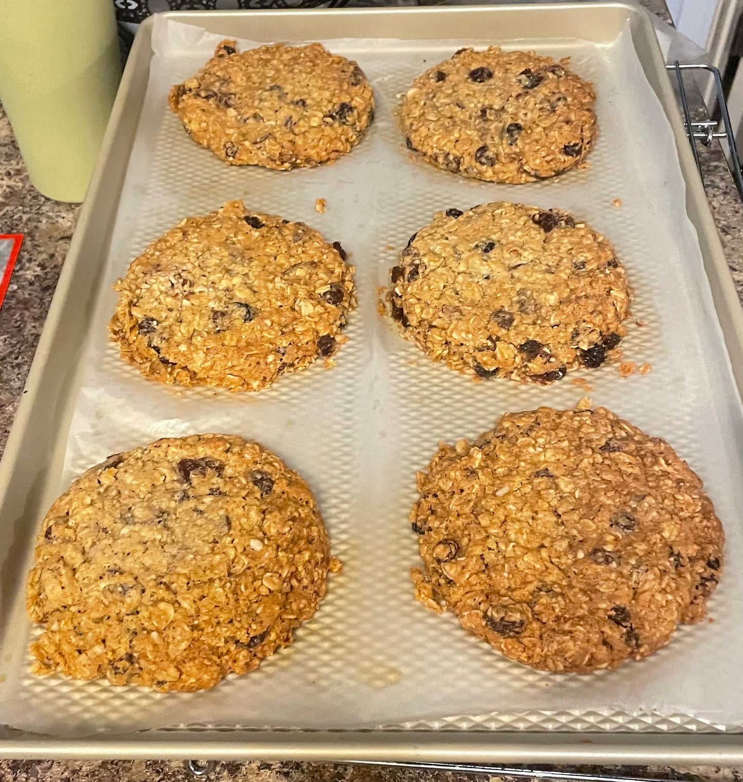 large oatmeal and raisin cookie