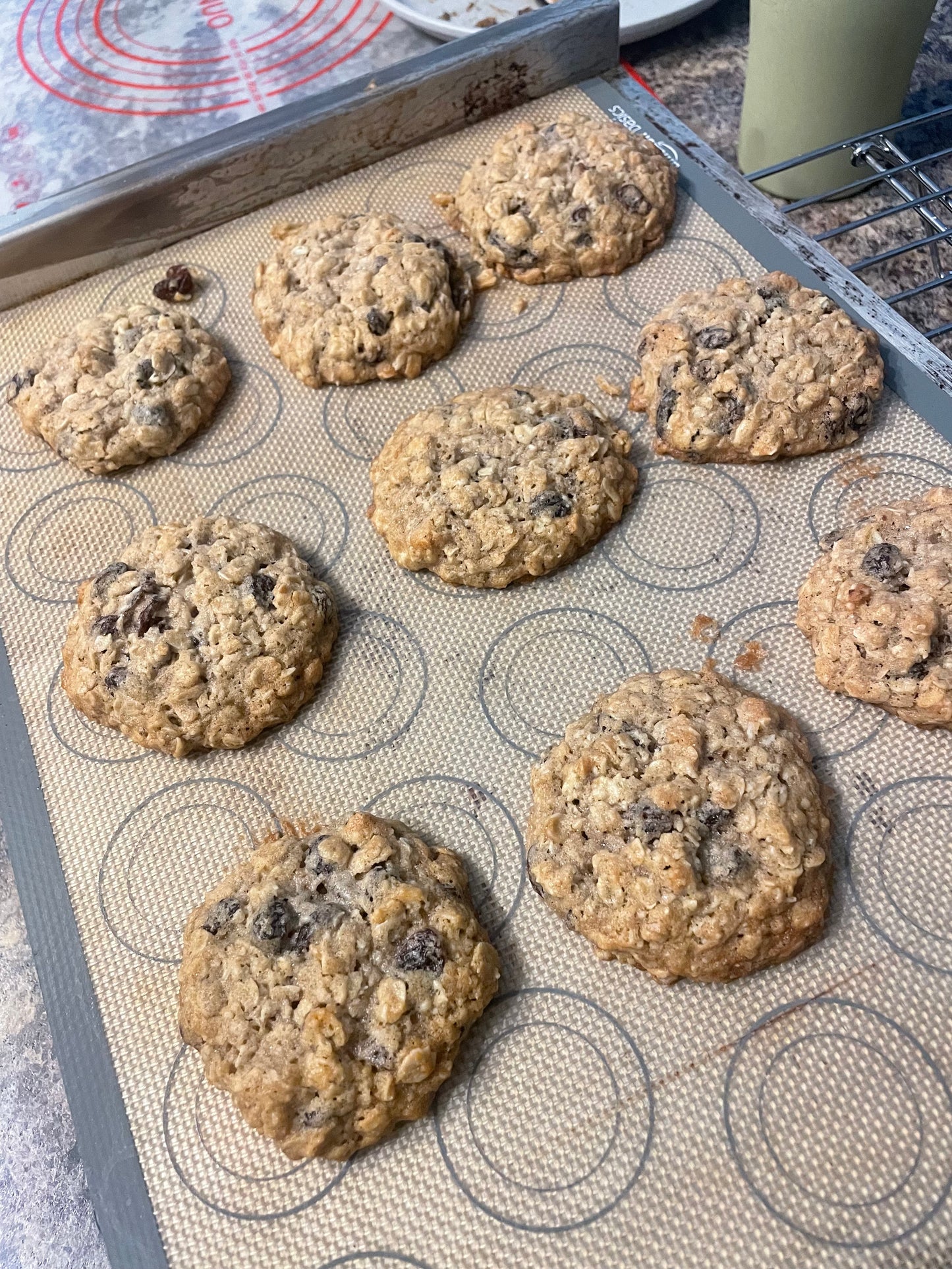 large oatmeal and raisin cookie