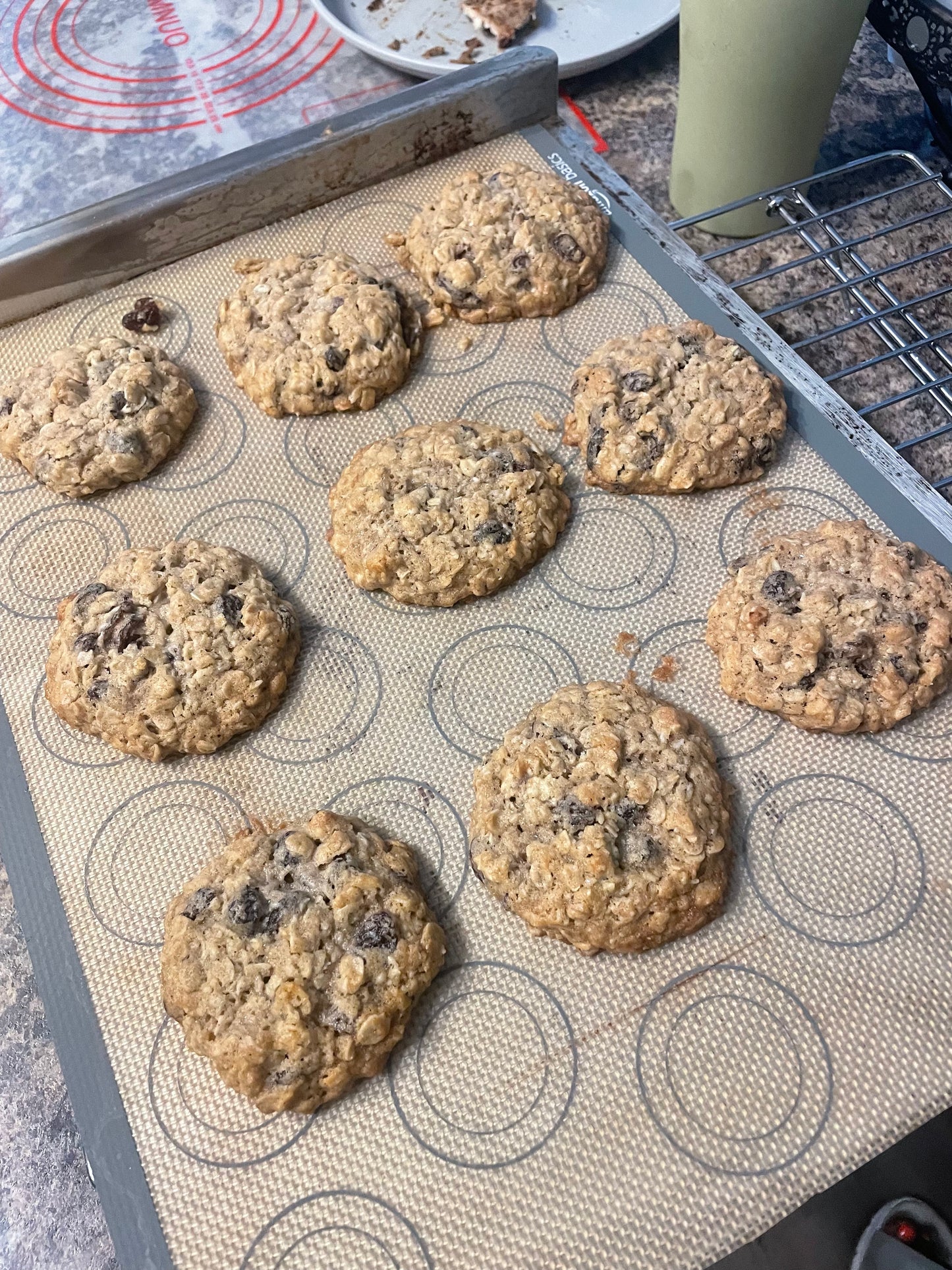 large oatmeal and raisin cookie