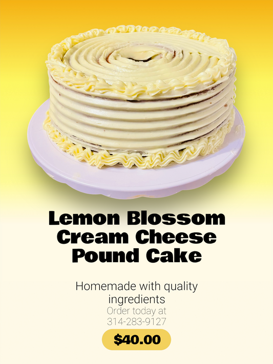 Lemon Blossom Cream Cheese Pound Cake